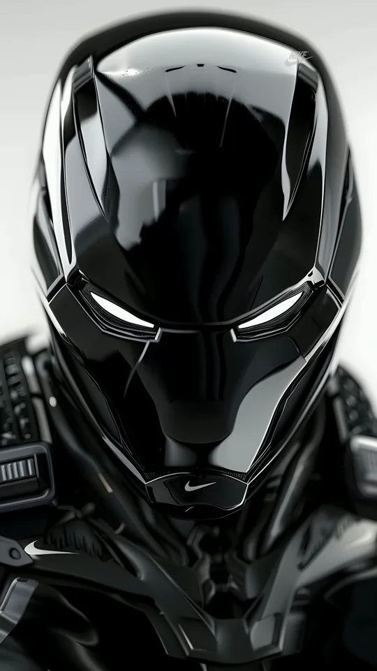 The Cypher Droid: a glossy black armoured figure from the Prompted series